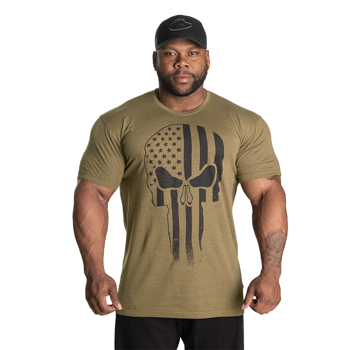 Skull Standard Tee, Army Green Melange