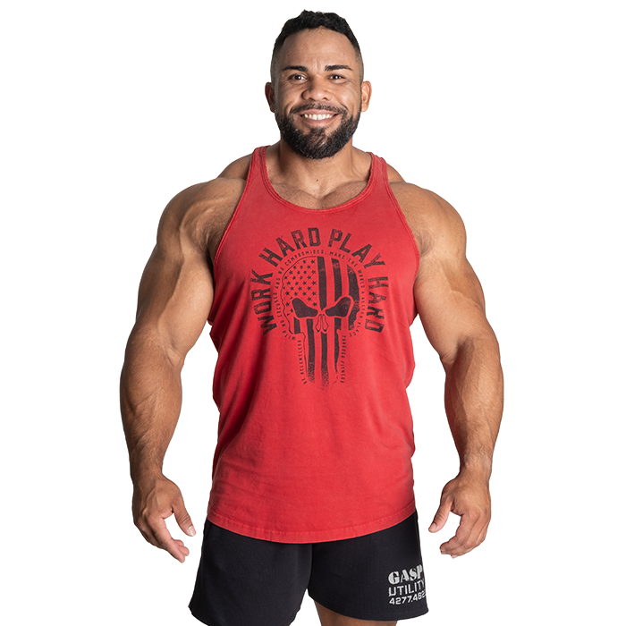 Skull T-back,Acid Chili Red
