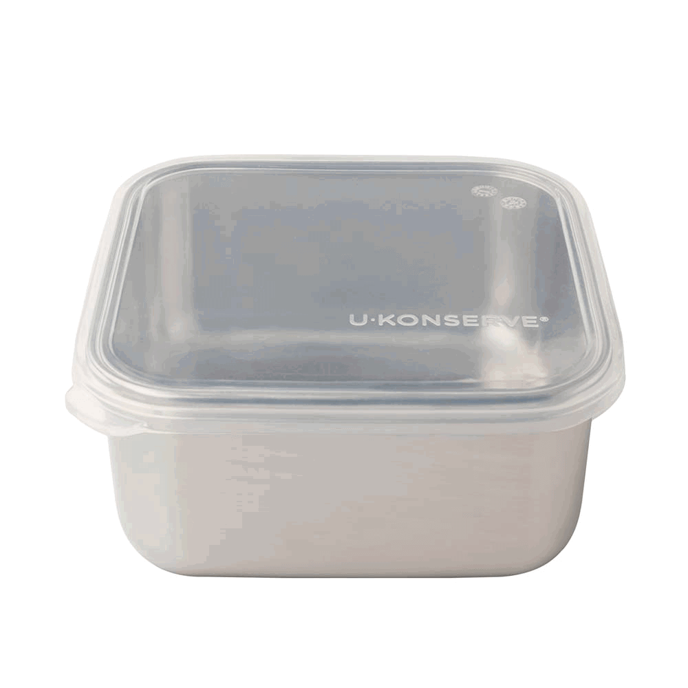 U-Konserve Matlåda i Rostfritt Stål med Silikonlock, 1420 ml - Square Clear