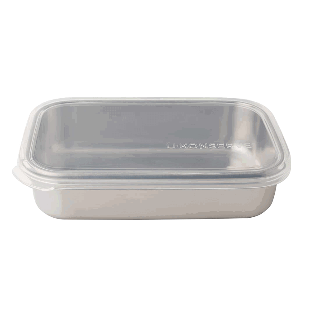 U-Konserve Matlåda i Rostfritt Stål med Silikonlock, 710 ml - Rectangle Clear